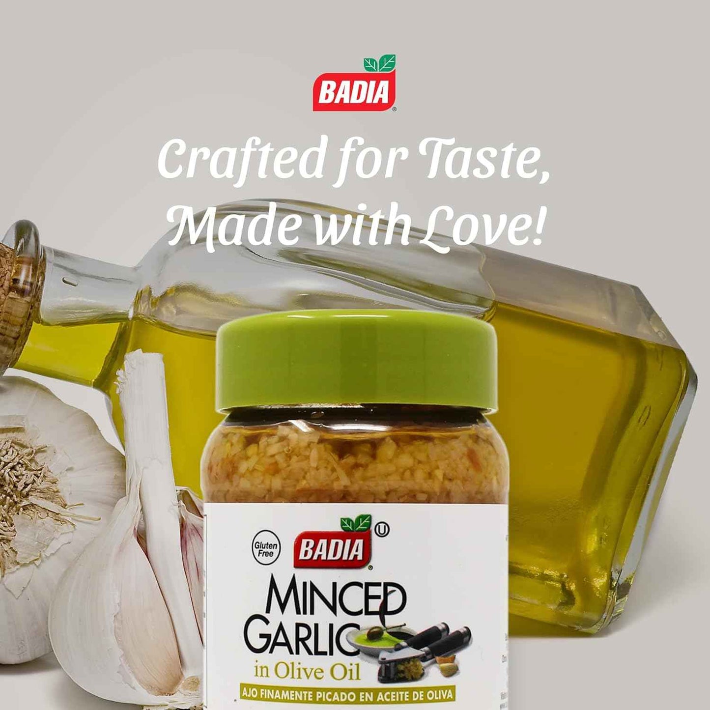 Badia Pre-Minced Garlic in Olive Oil – Ready-to-Spoon Aromatic for Quick Stir-Fry Dinners
