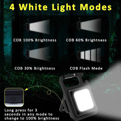 MAKDAK COB Keychain Flashlight – Compact EDC Light for Camping, Hiking, and Night Walks