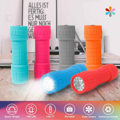EverBrite 9-LED Flashlight 4-Pack – Weather-Friendly Portable Light for Patio, Picnic, and Backyard Gatherings