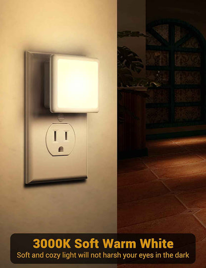 JandCase Night Light Plug into Wall 2 Pack – Low-Profile 0.3W LED for Clean, Clutter-Free Hallways and Bedrooms