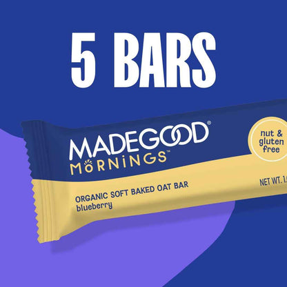 MadeGood Morning Blueberry Bars – Allergy-Safe Lunchbox Snack for School, Top 8 Allergen Free