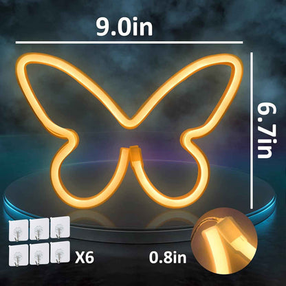 BRIGHTDECK Butterfly Neon Light Trio – Calming Wind Down Bedroom Decor, Soft Pink and Purple Glow for Nightly Relaxation Ritual