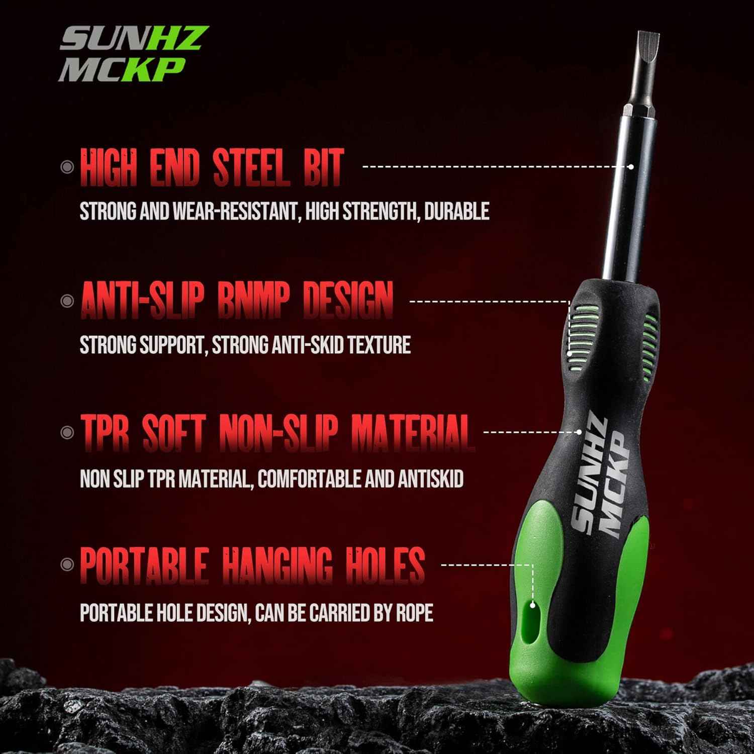 SUNHZMCKP 8 in 1 Screwdriver Set – Thoughtful Birthday Gift for Dad, Handy Multi-Bit Tool for Home Repairs