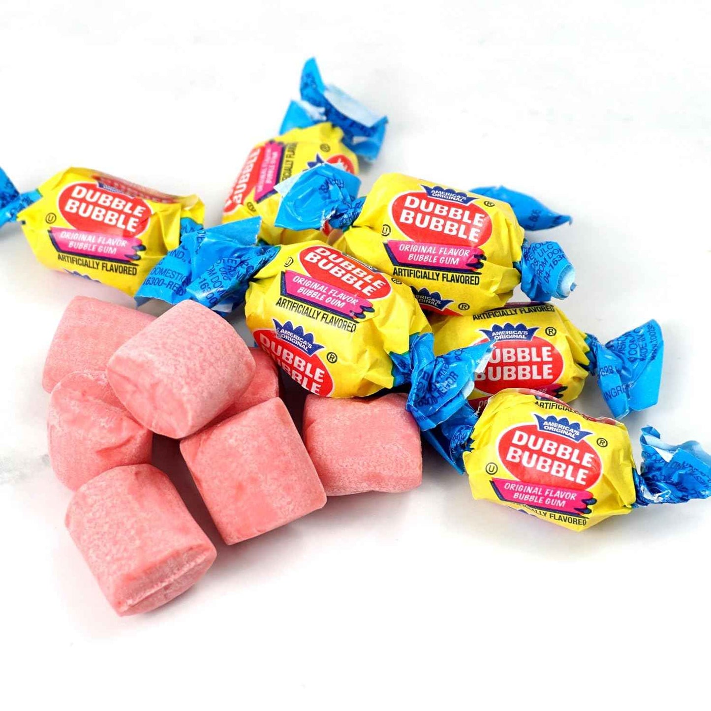 Double Bubble Pink Bubble Gum – Car Glove Compartment and Purse Candy for Travel Days, 1 lb Bulk Bag of 70 Pieces
