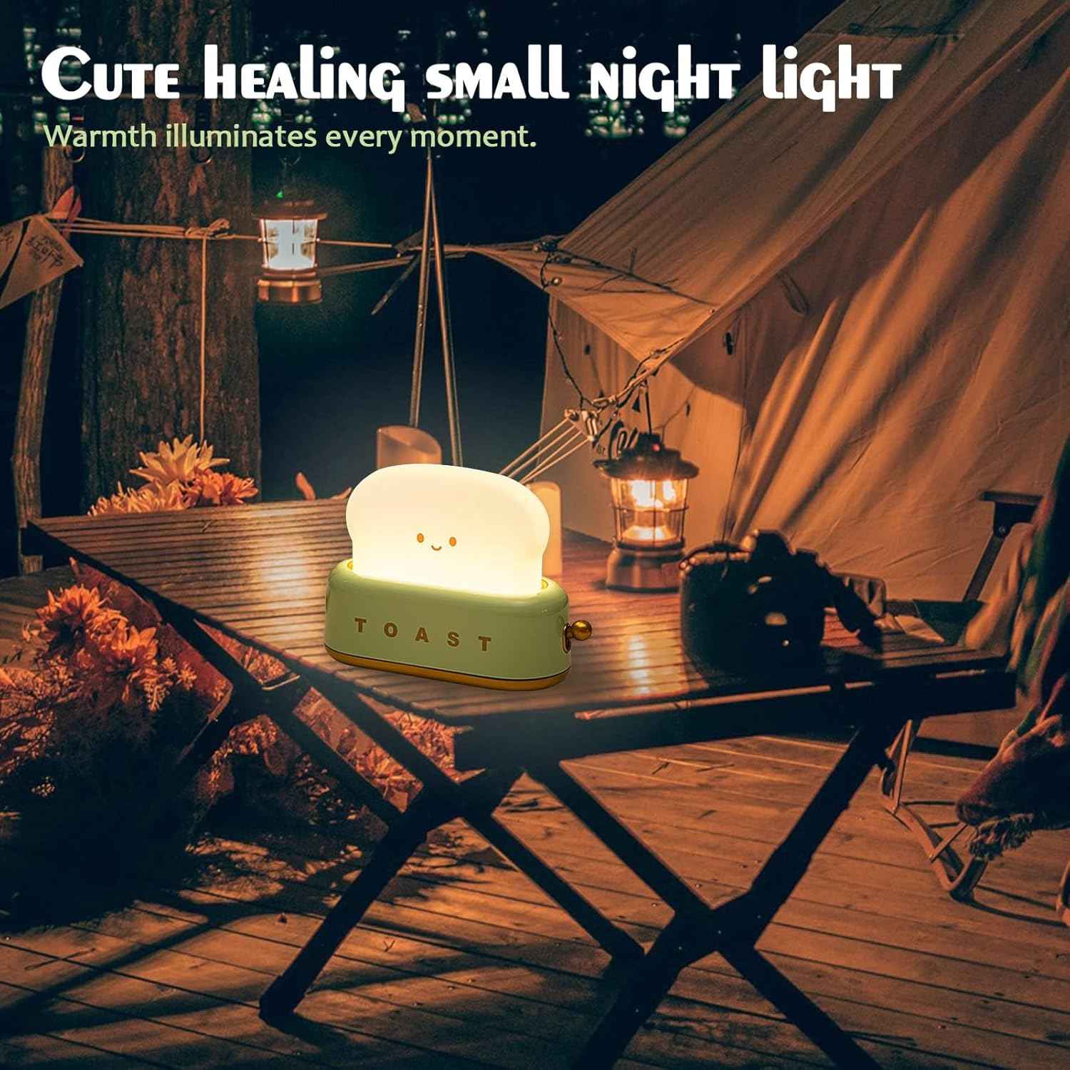 QANYI Toaster Table Lamp – Cozy Bedroom Decor Accent, Rechargeable Warm LED for Nightstand and Headboard