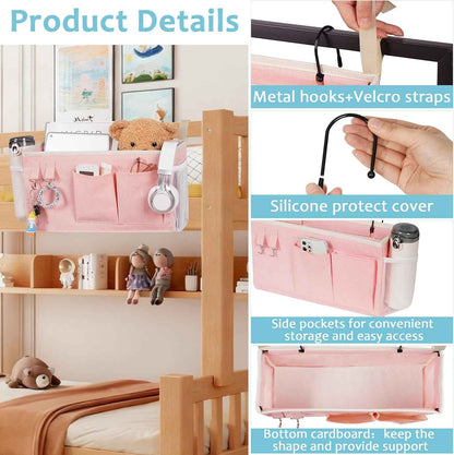 Bed Rail Organizer – Less-Is-More Nightstand Alternative in Grey, White, and Black