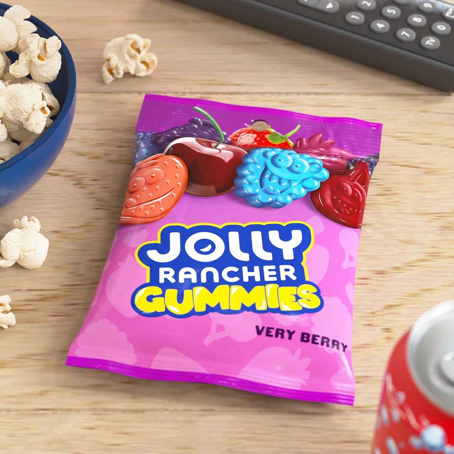 JOLLY RANCHER Very Berry Gummies – Road Trip Snack for Car Cup Holders and Long Highway Drives, 6.5 oz