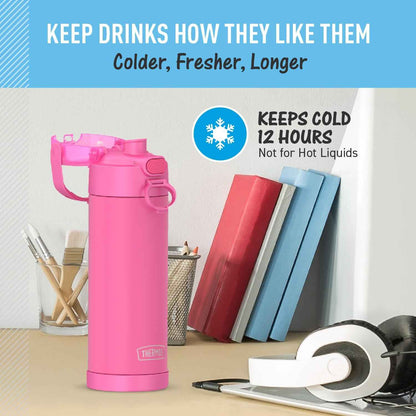 THERMOS FUNTAINER Pokemon Insulated Bottle for Kids – Durable 18/8 Stainless Steel, Soft-Touch Carry Handle for Small Hands
