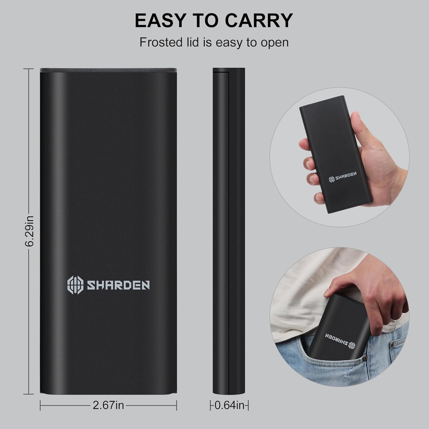 compact magnetic storage case (6.42 x 2.68 x 0.75 in, 6.3 oz) for portability and bit organization
