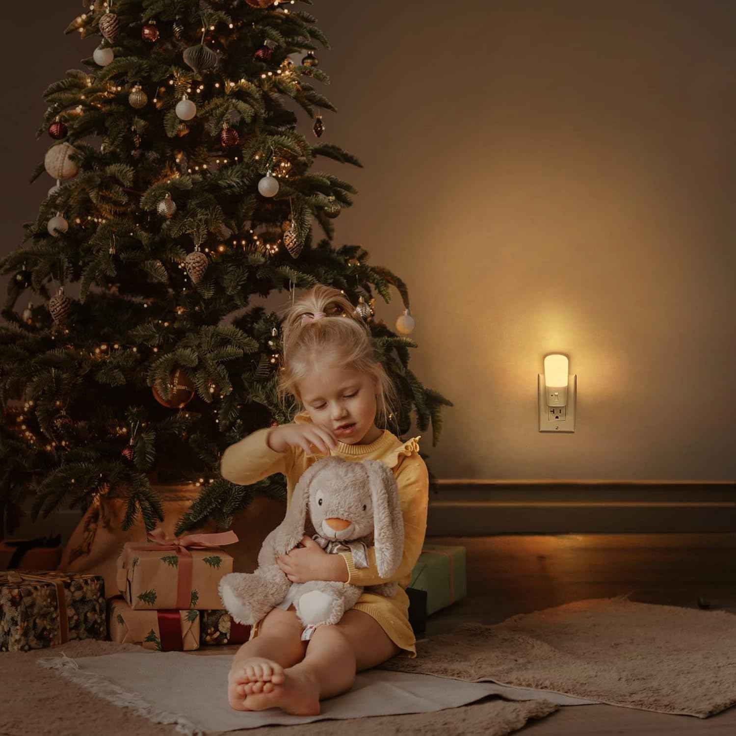 LOHAS Plug-in Night Light for Nursery and Kids Room, Dusk to Dawn Dimmable LED for Safe Nighttime Bathroom Trips
