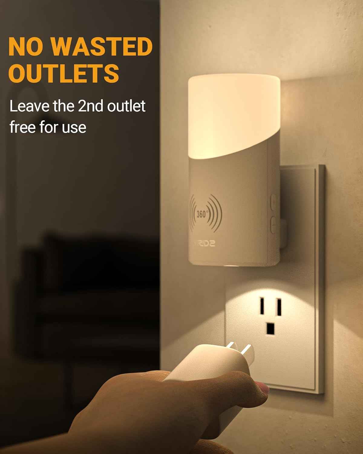 Lyridz Cylindrical Dual Light Nightlight – Modern 2700K Warm Glow for Bedroom Decor and Living Room Ambiance
