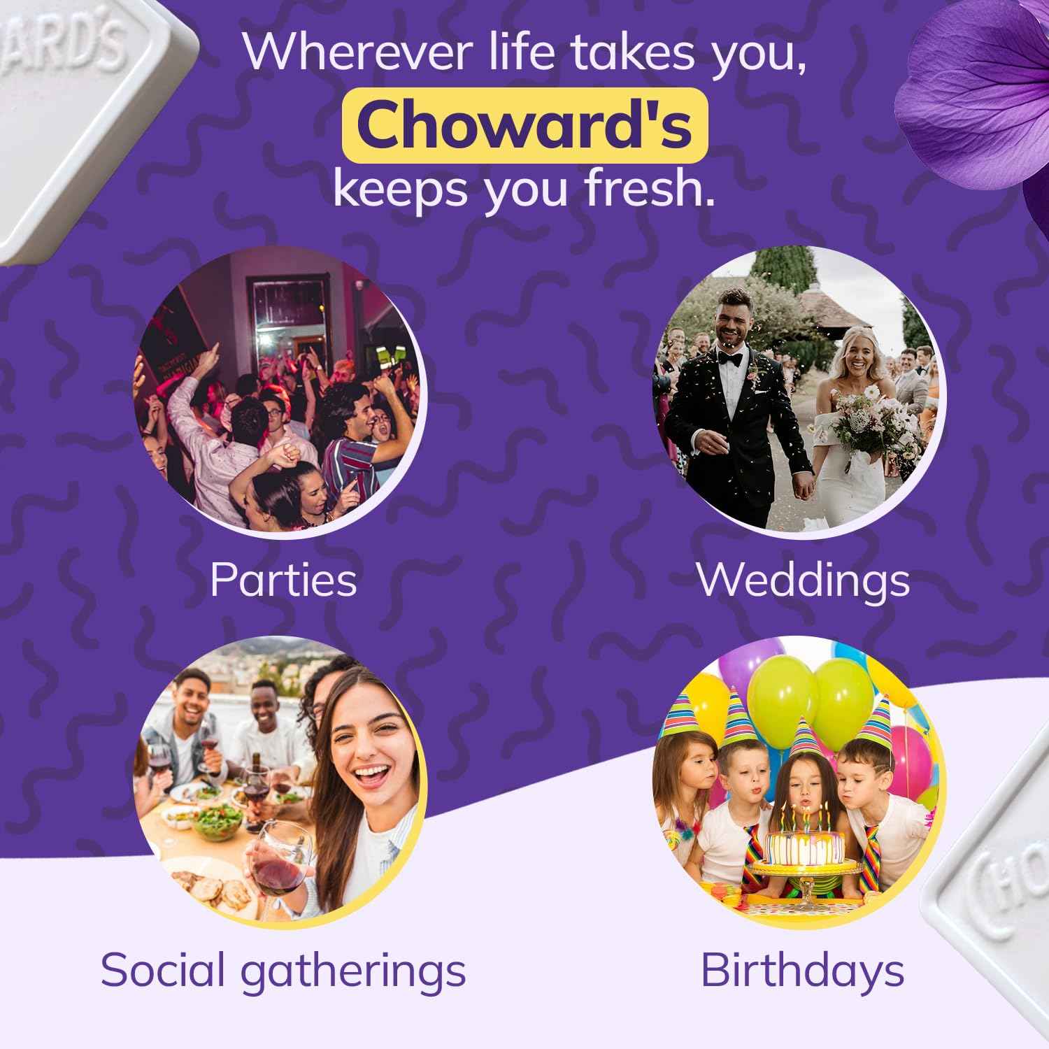 Choward's Violet Mints Candy 6-Pack – Safe, Wrapped Hard Candy for Lunchboxes, Playdates, and Family Road Trips