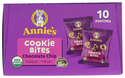 Annie's Organic Chocolate Chip Cookie Bites – Easter Basket Filler for Kids, 10 Snack Pouches
