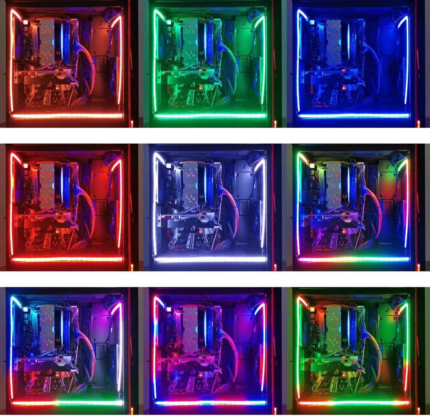 airgoo AG-NEON-LS1 ARGB Strip – Clean Minimalist PC Lighting, Tool-Free Magnetic Mounting for Clutter-Free Custom Builds