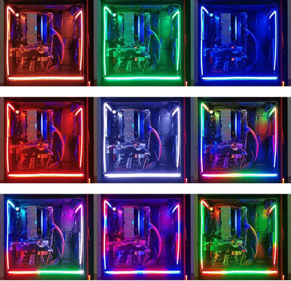 airgoo AG-NEON-LS1 ARGB Strip – Clean Minimalist PC Lighting, Tool-Free Magnetic Mounting for Clutter-Free Custom Builds