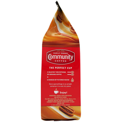Community Coffee Pecan Praline Ground Coffee – Low-Acidity Brew for Focused Afternoon Work Sessions, 12 oz Medium Roast