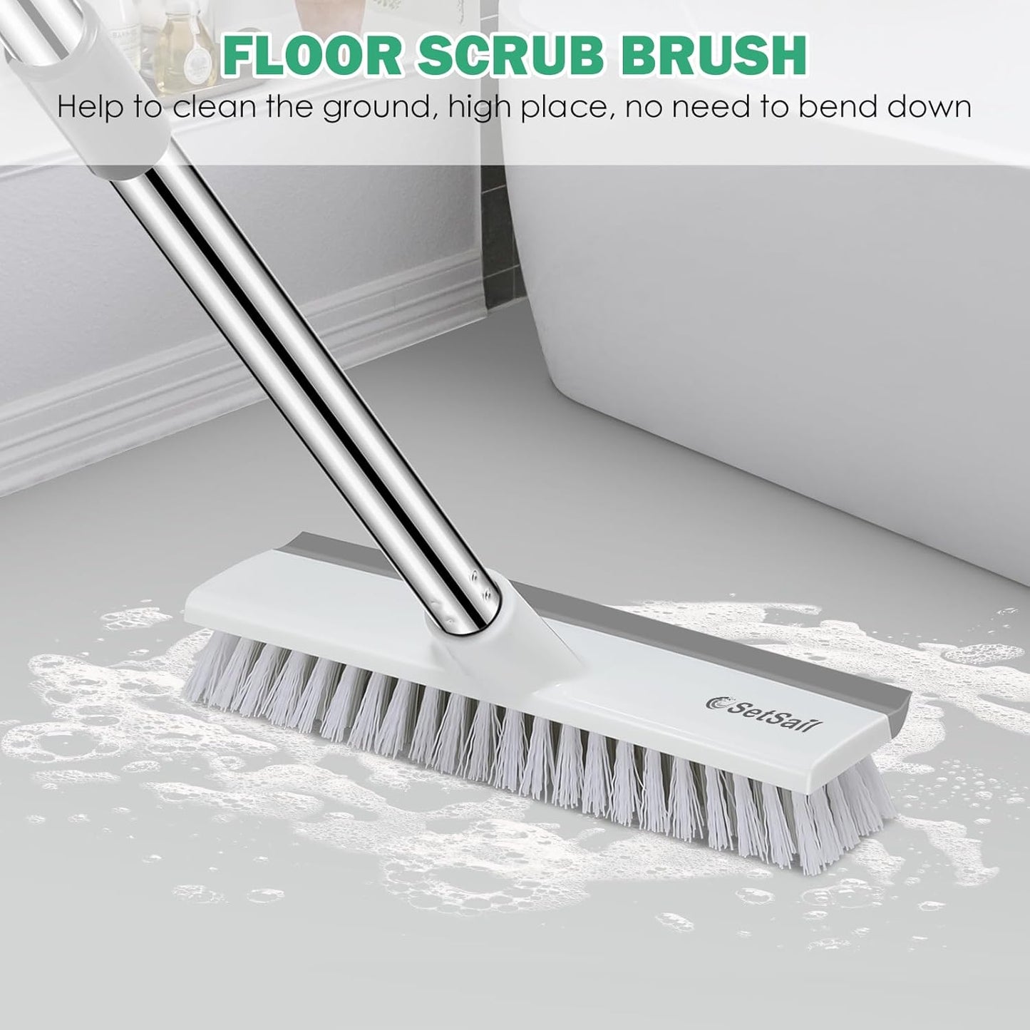 compatible with hard floor, tile, bathtub, carpet, grout, shower, pool, deck, and patio surfaces