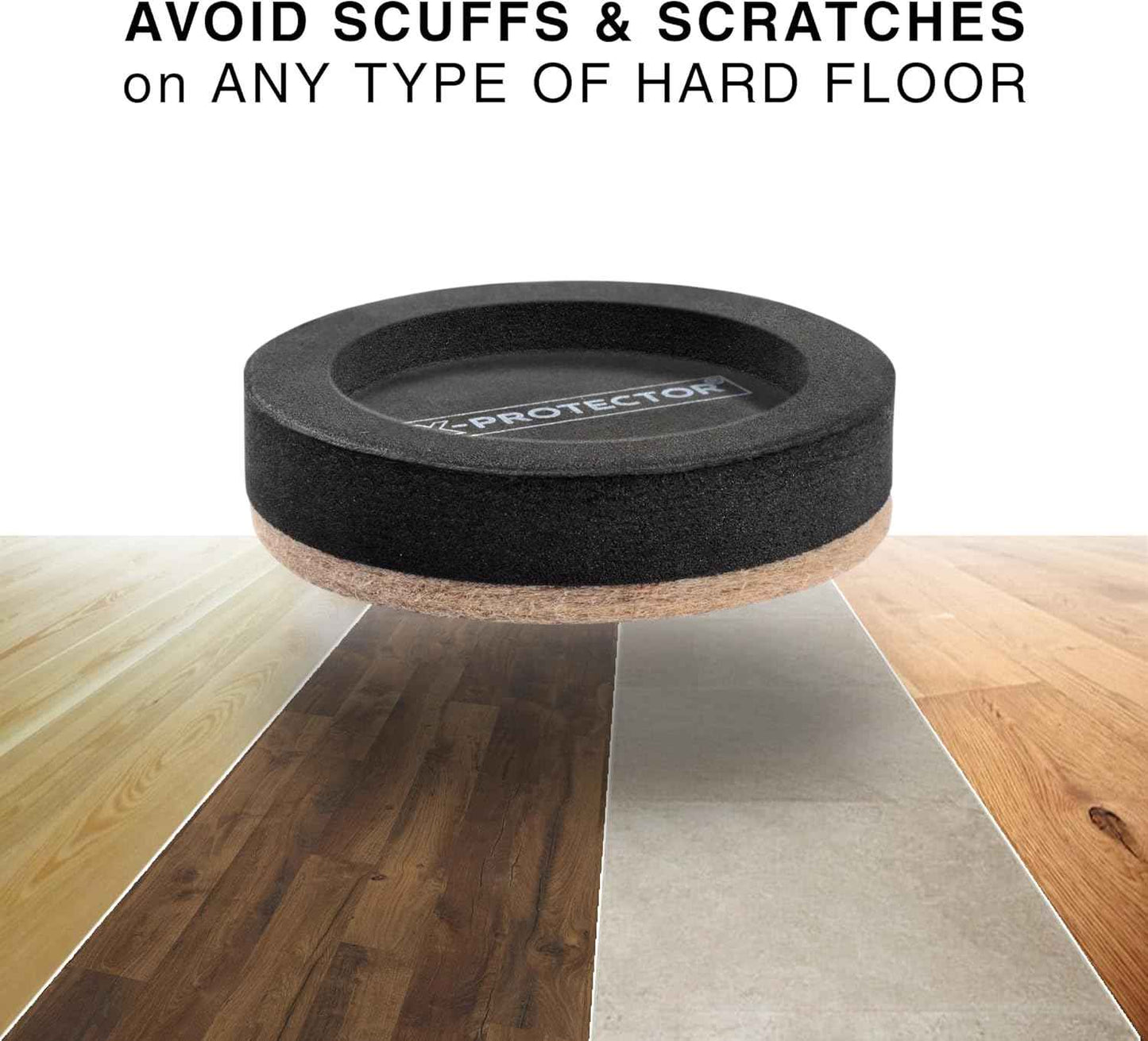 X-PROTECTOR 3 ½ Inch Furniture Sliders – Family-Safe Floor Protectors, No Tools Needed to Move Heavy Couches and Beds Safely