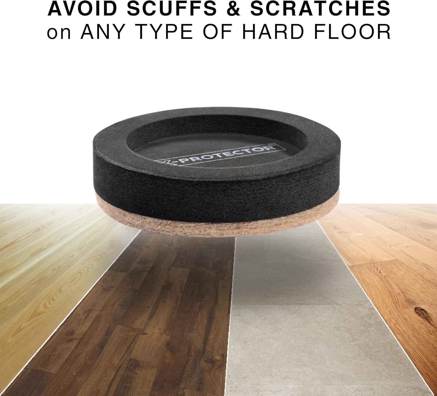 X-PROTECTOR 3 ½ Inch Furniture Sliders – Family-Safe Floor Protectors, No Tools Needed to Move Heavy Couches and Beds Safely