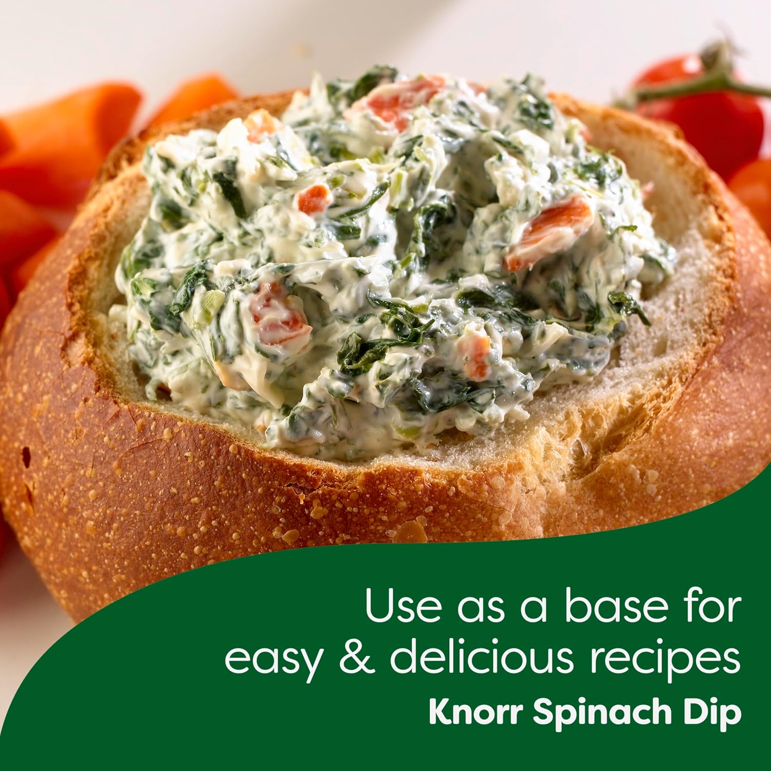 compatible with hundreds of knorr-published recipes (e.g., spinach dip, hot spinach & artichoke dip)