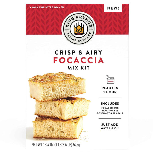 King Arthur Baking Company Focaccia Mix Kit – Premium Housewarming Gift for Foodie Friends, Ready-to-Bake in 1 Hour