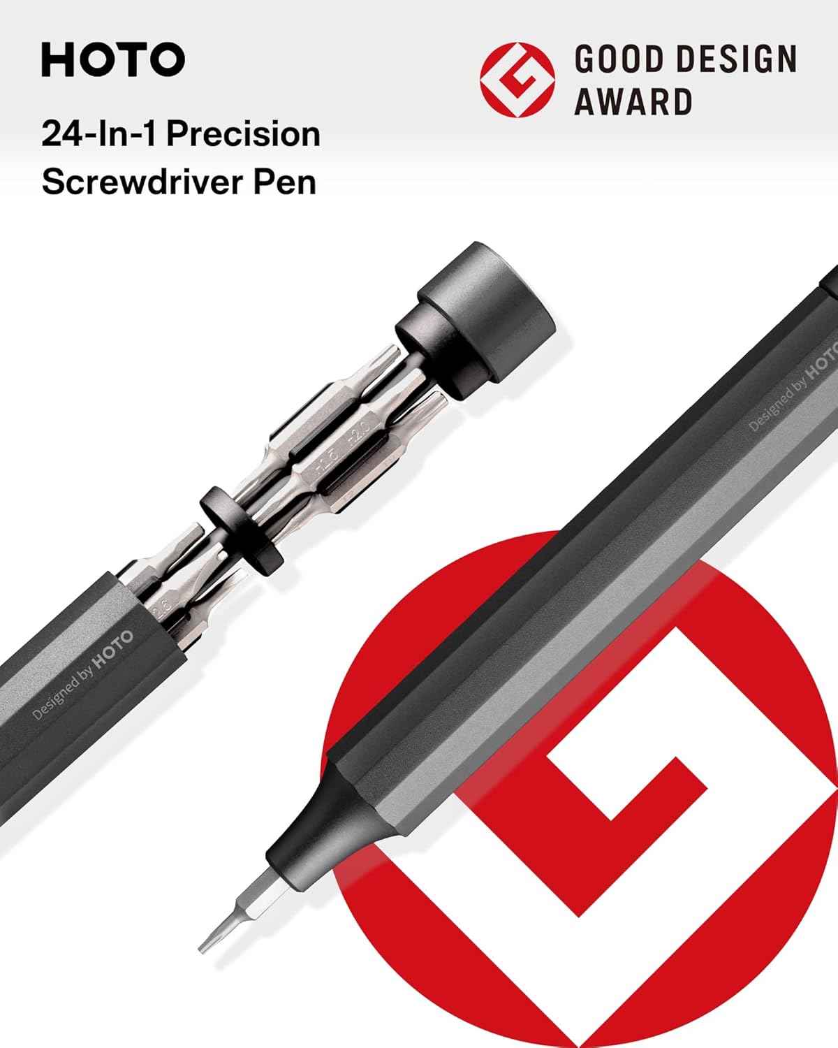 HOTO 24-in-1 Mini Screwdriver Pen – Workbench Companion for PC Builders and IT Technicians, Magnetic Precision Driver