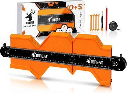 JOREST Connectable Contour Gauge (10+5 Inch) – Sleek Profile Tool for Installing Baseboards, Crown Molding, and Decorative Trim