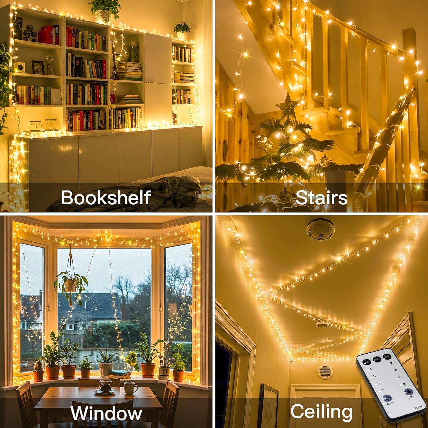 connectable linkable design in 100/200/300 led lengths and 6 color options (warm white, multi-colored, white, orange, green, christmas multicolored)