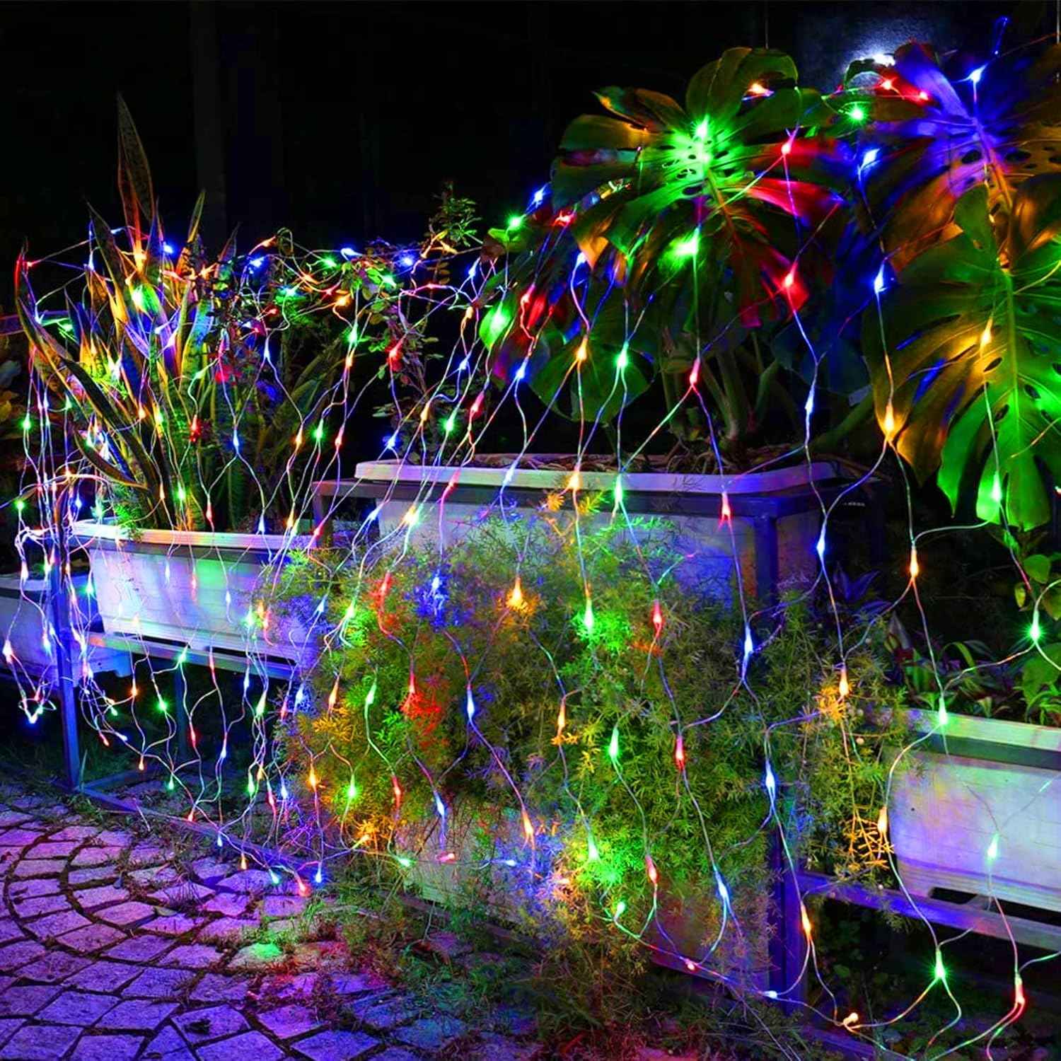 FUNPENY Christmas Mesh Lights – 8 Mode Ambient Decor for Bedroom Window, Staircase and Indoor Tree