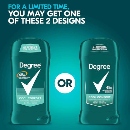Degree Men Cool Comfort Antiperspirant Stick – Outdoor Adventure Deodorant for Camping and Patio Use, 2.7 oz, 6 Pack