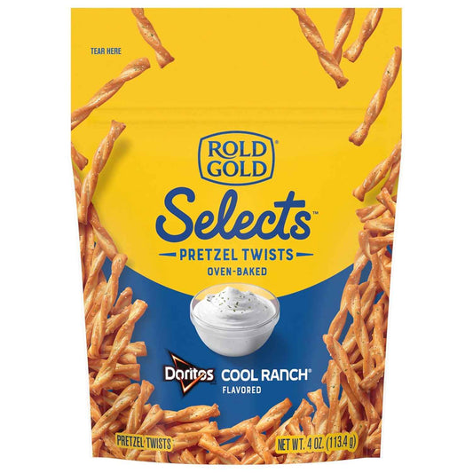Rold Gold Cool Ranch Pretzel Twists 4 oz – Desk Snack for Busy Professionals, Single-Serve Grab Bag
