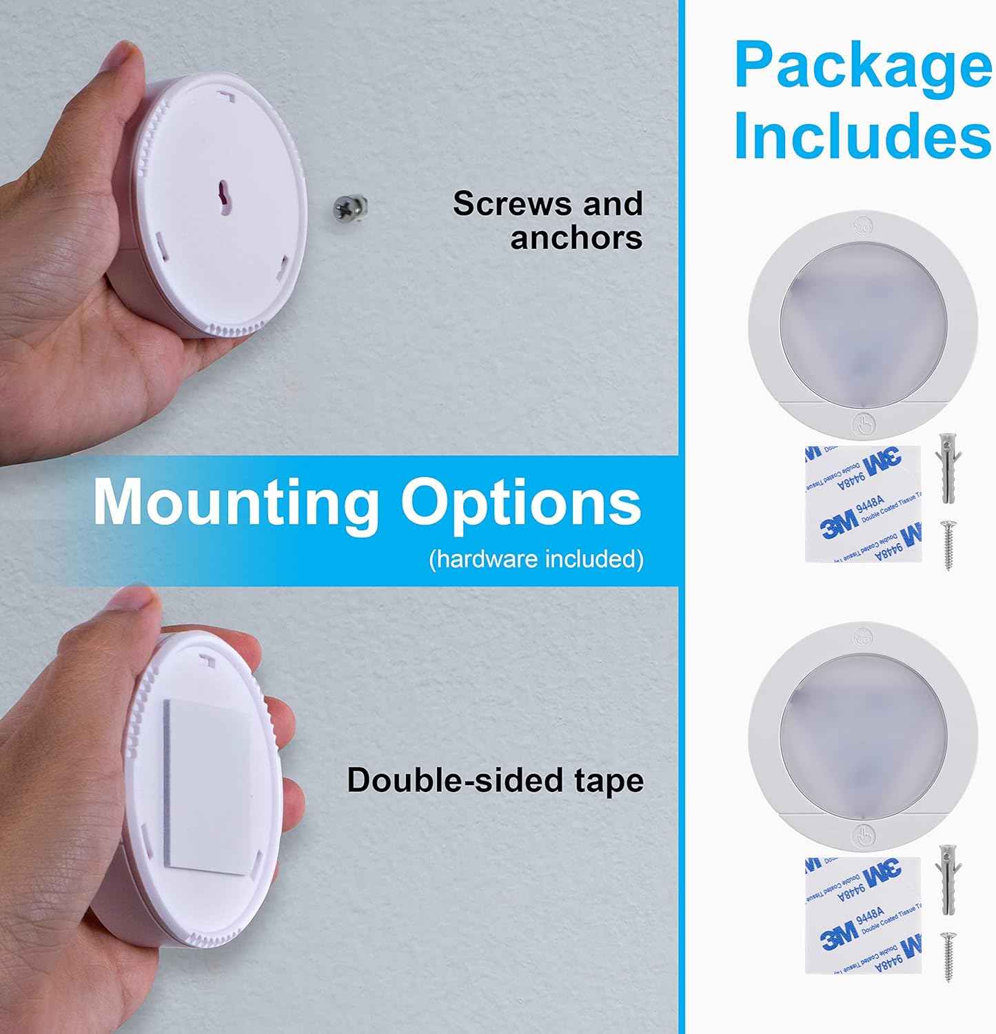 GE Battery Puck Light – Flameless LED Night Light for Stairways and Bathrooms, Toddler Safe