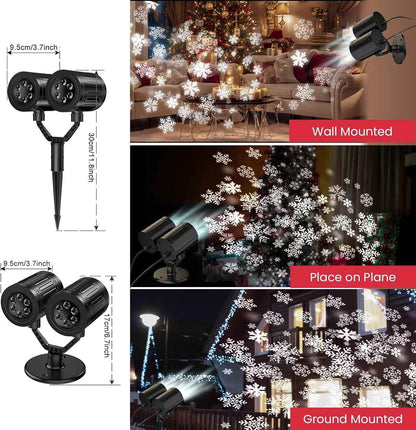 LUMINOUS Winters Night Snowflake Projector – Cozy Housewarming Gift for Her, Festive Holiday Yard Decoration