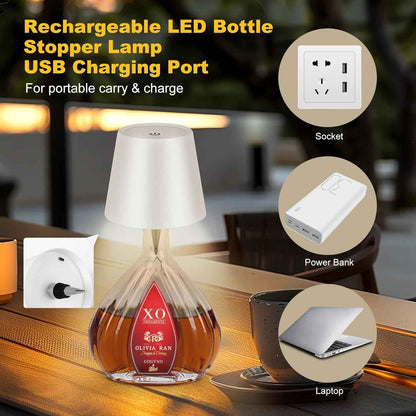 Minimalist Cordless Bottle Lamp, Clean Line Rechargeable LED for Uncluttered Spaces