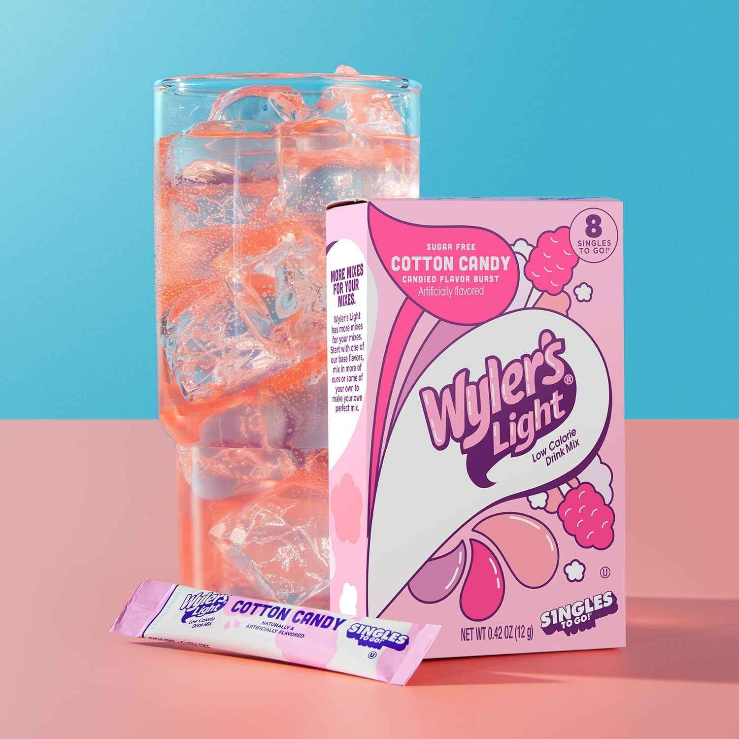 Wyler's Light Cotton Candy Drink Mix - Trendy Nostalgic Gift for Coworkers Classmates and Stocking Stuffers