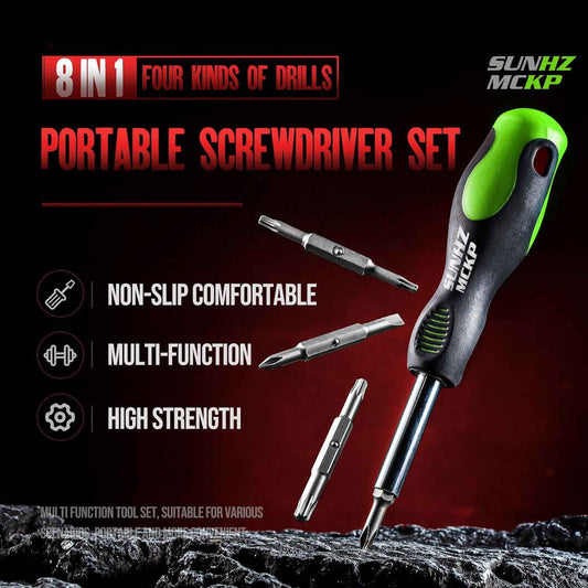 SUNHZMCKP 8 in 1 Screwdriver Set – Thoughtful Birthday Gift for Dad, Handy Multi-Bit Tool for Home Repairs