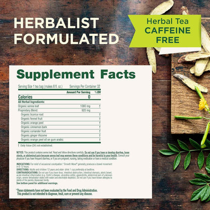 Traditional Medicinals Smooth Move – Simple One-Ingredient-Forward Herbal Tea for Clutter-Free Pantries