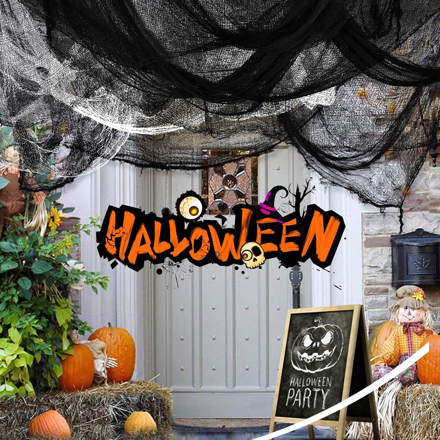 Creepy Cloth Oversized 315x87 inch Gauze – Large-Scale Halloween Decor for Yard and Courtyard