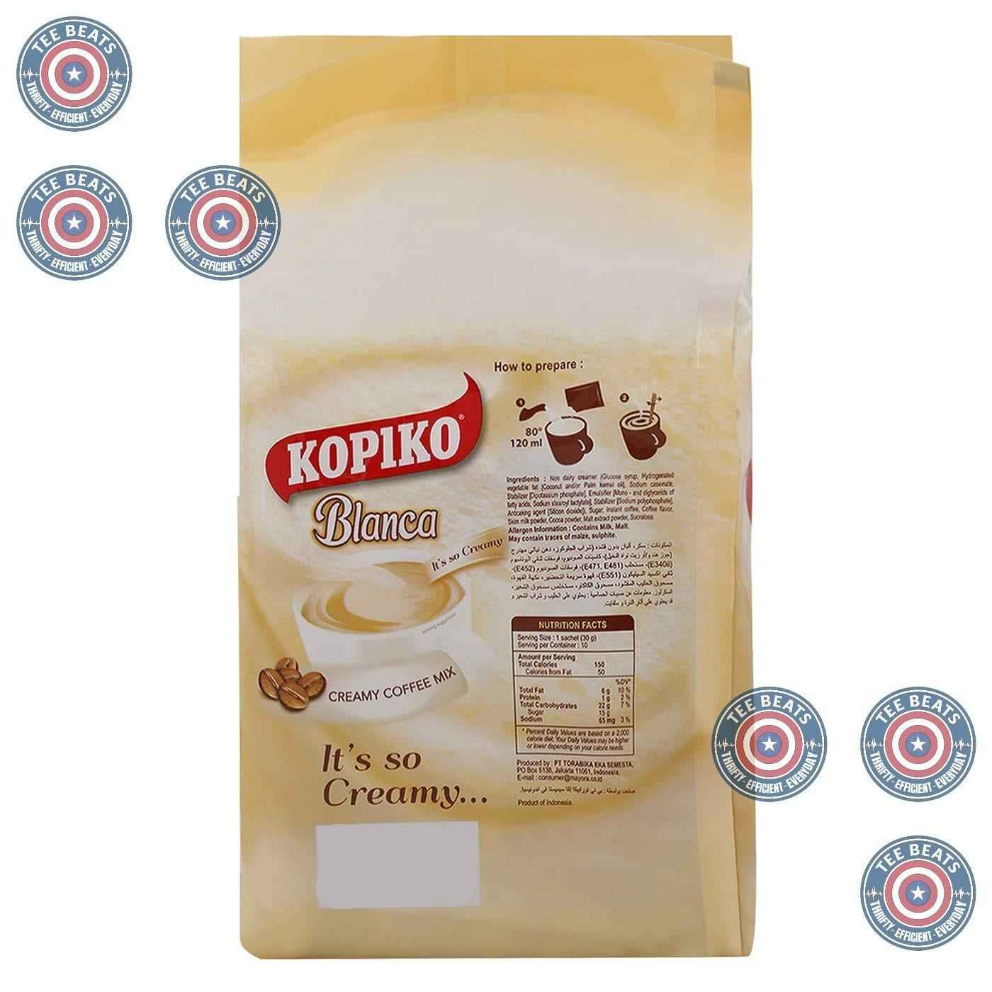 Kopiko Blanca 3 in 1 Instant Coffee Mix — Cubicle Desk Coffee Sachets for Focused Workdays
