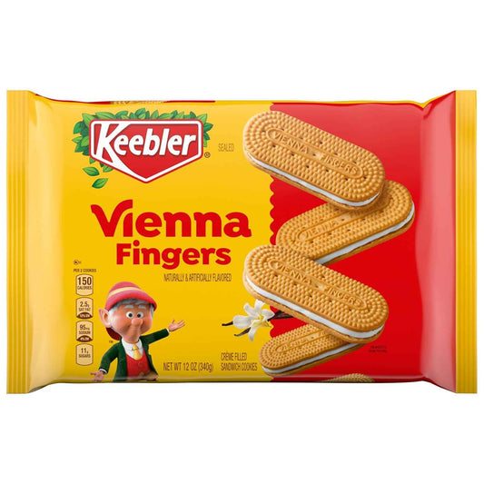 Keebler Vienna Fingers Creme Filled Sandwich Cookies 12 oz Pack of 1 – Kid-Friendly Lunchbox Treat for School and After-School Snacks