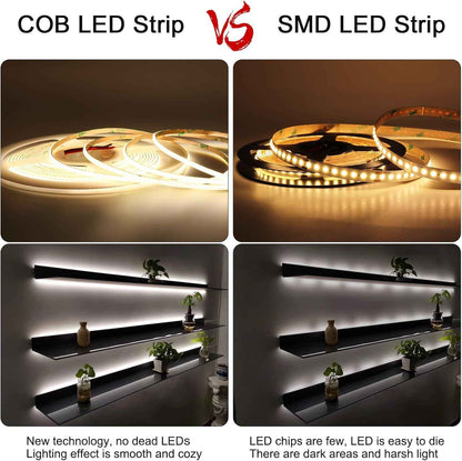 LUMIFLEX Aura 3mm COB LED Strip – Thoughtful Housewarming Gift for Couples, Warm White Dotless Tape Light