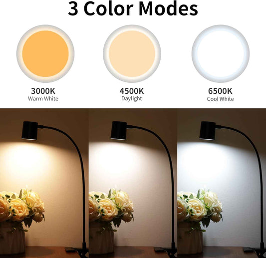 Dott Arts Clip-On Light – Study Lamp for Desk Work and Late-Night Research, 3 Color Temperatures