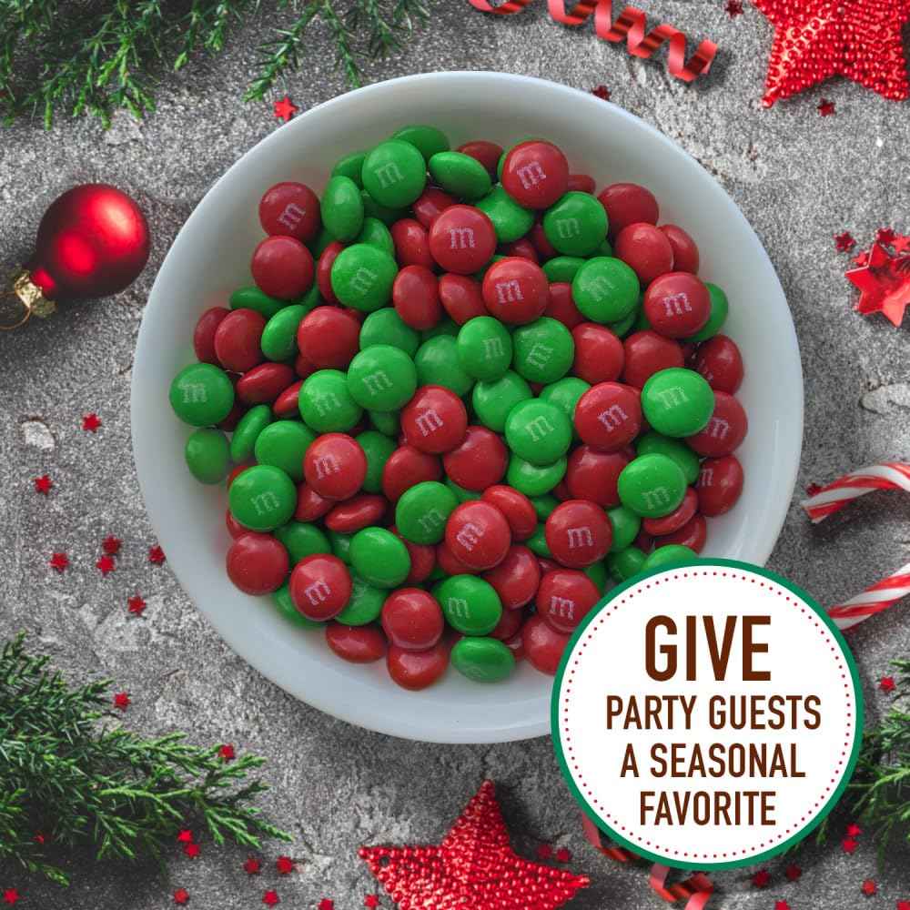 M&M'S Milk Chocolate Christmas Candy – Festive Holiday Stocking Stuffer Gift for Family and Friends, 10 Oz Bag
