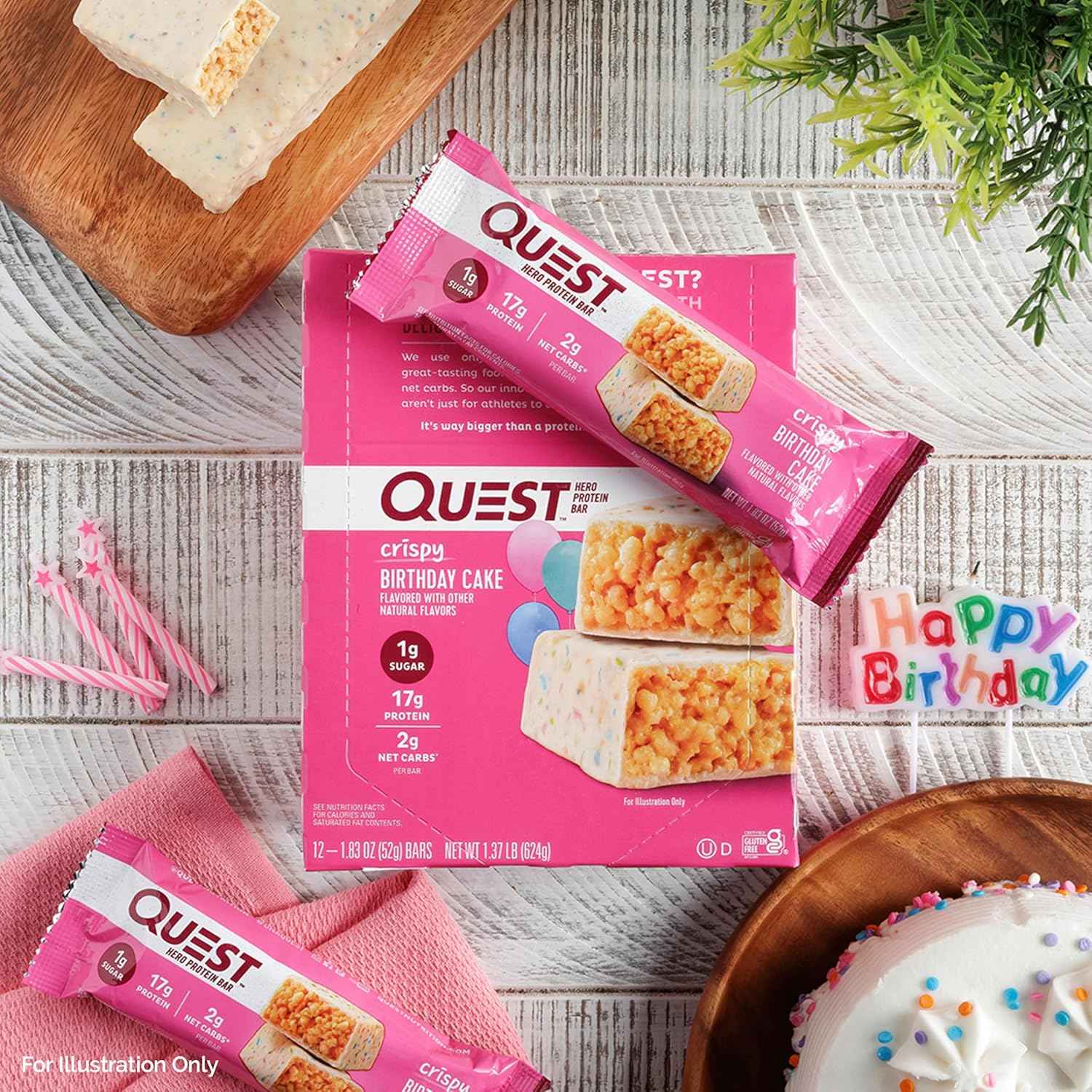 Quest Nutrition Cookies & Cream Protein Bar – Pre-Meeting Energy Boost for Busy Professionals Tracking Macros, 1g Sugar