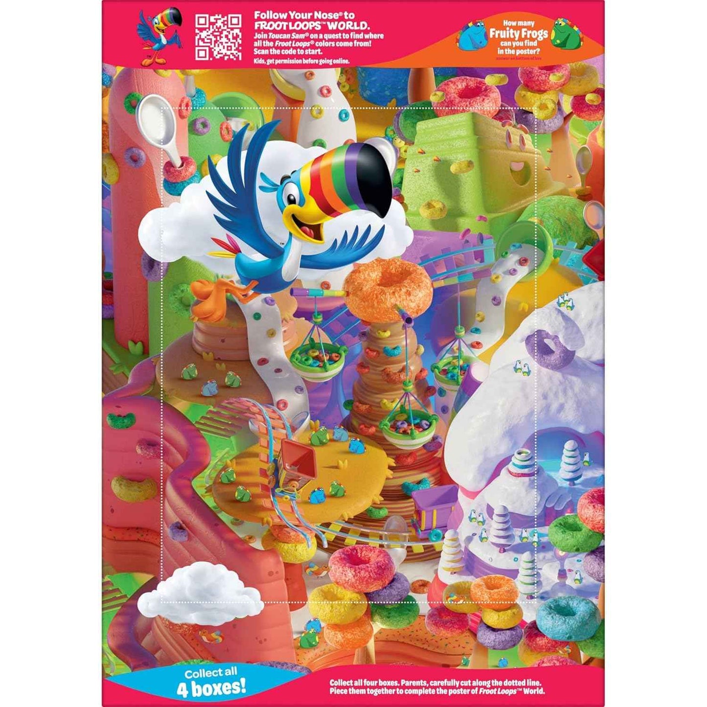 Kellogg's Froot Loops Cereal – Kid-Friendly Family Breakfast for Nursery Snack Time, 23 oz Giant Box