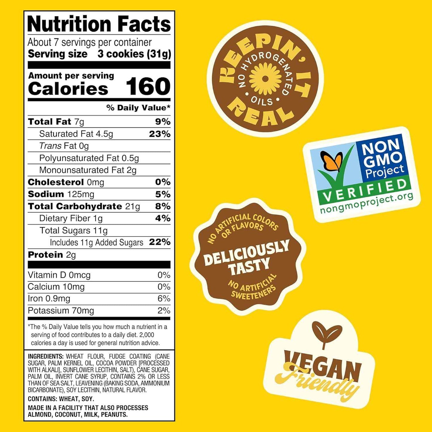 Back to Nature Fudge Striped Cookies – Non-GMO Vegan Cookies for Clean-Eating Wellness Routines, Office Desk Drawer