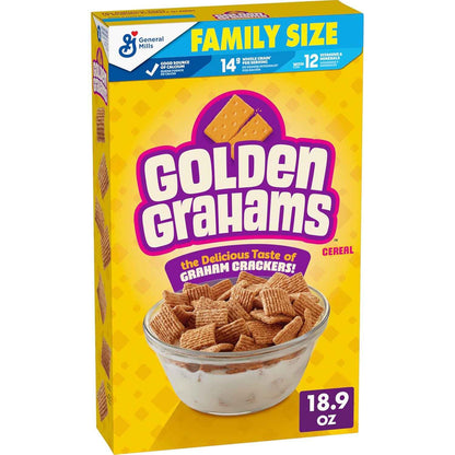 Golden Grahams Breakfast Cereal, Graham Cracker Taste, Made with Whole Grain – Quick Desk Snack for Busy Work-from-Home Professionals