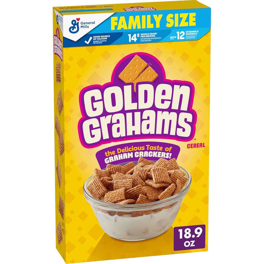 Golden Grahams Breakfast Cereal, Graham Cracker Taste, Made with Whole Grain – Quick Desk Snack for Busy Work-from-Home Professionals