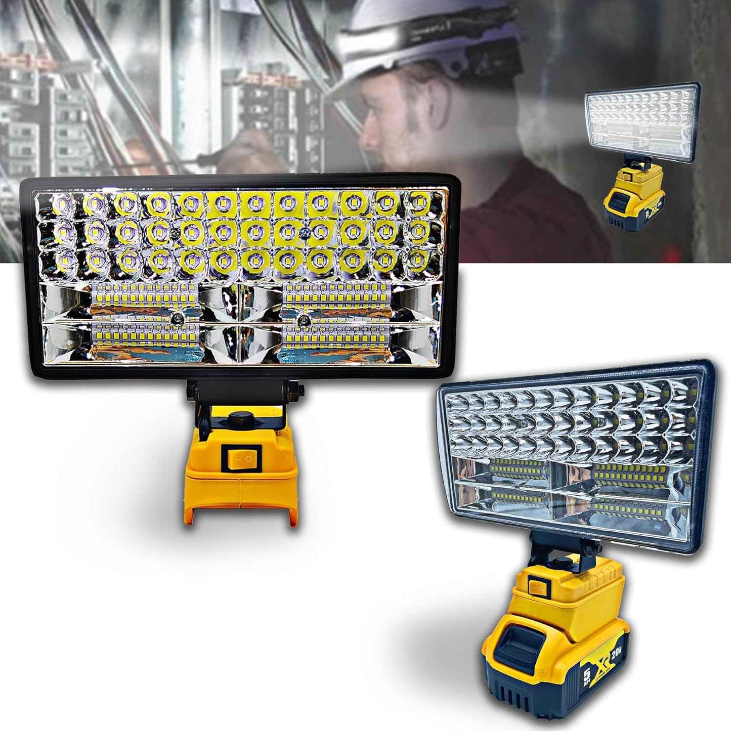 GlowCrafter Waterproof Cordless Light – Home Emergency, Roadside Repair & Hurricane Prep Floodlight for Dewalt 20V