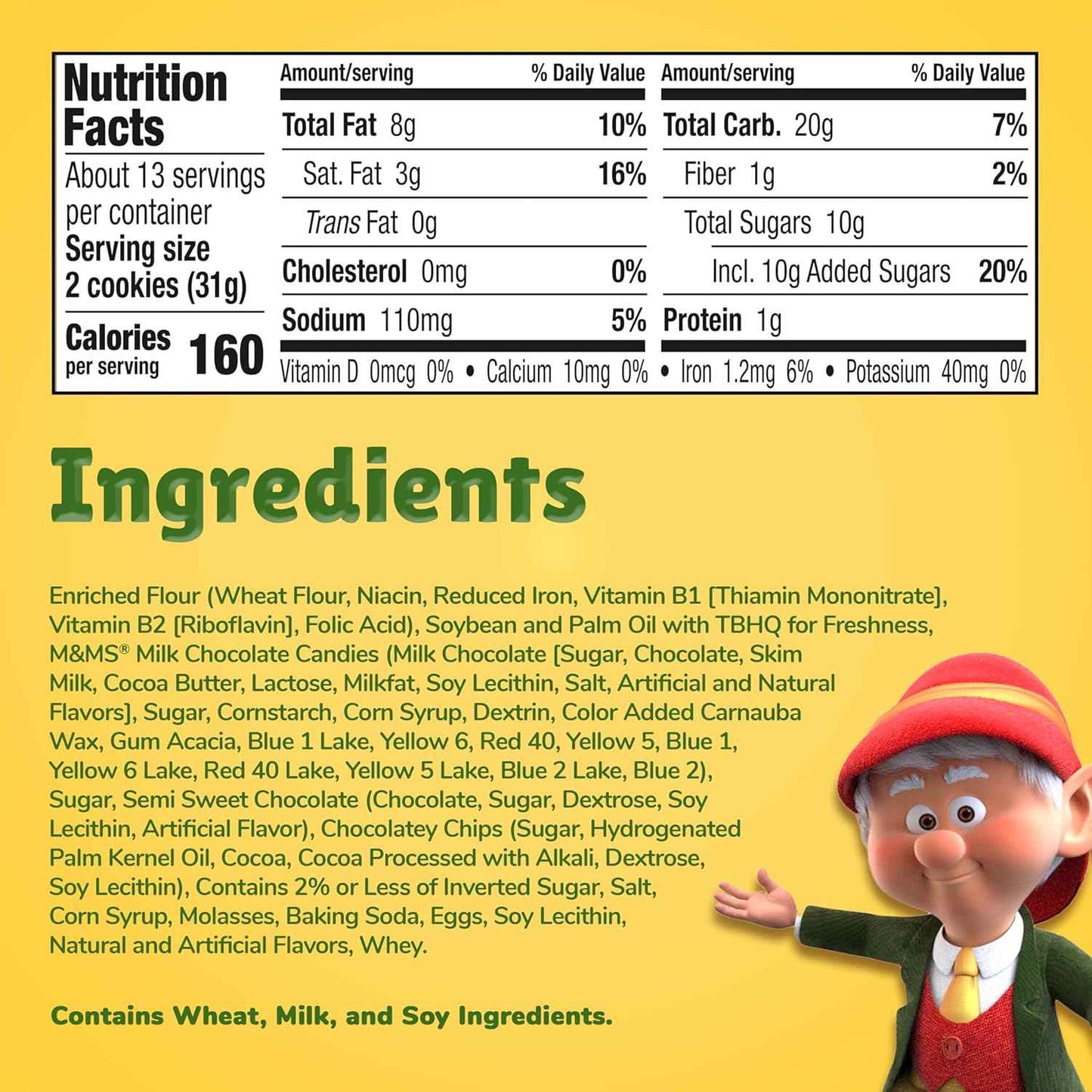 Keebler Chips Deluxe Rainbow Cookies with M&M's – Lunchbox Treat for Kids' School Snacks